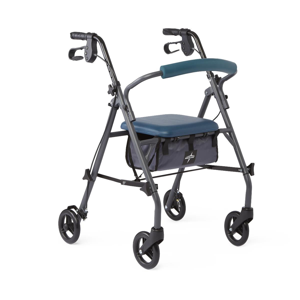 Medline Standard Steel Folding Rollator with Microban Treatment - Senior.com Rollators